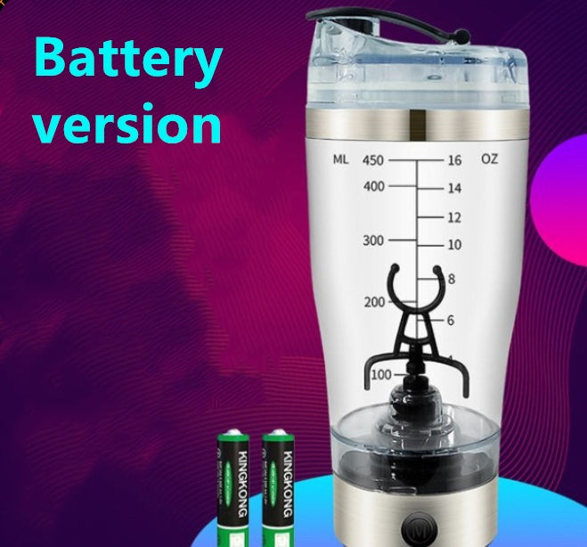 Electric Protein Shake Stirrer USB Shake Bottle Milk Coffee Blender Kettle Sports And Fitness Charging Electric Shaker Cup White USB 450ml