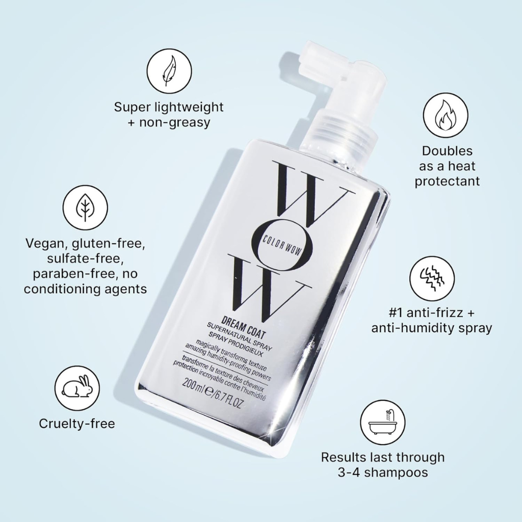 COLOR WOW Dream Coat Supernatural Spray – Anti-Frizz, High Shine Hair Protection for London, Manchester, and Beyond