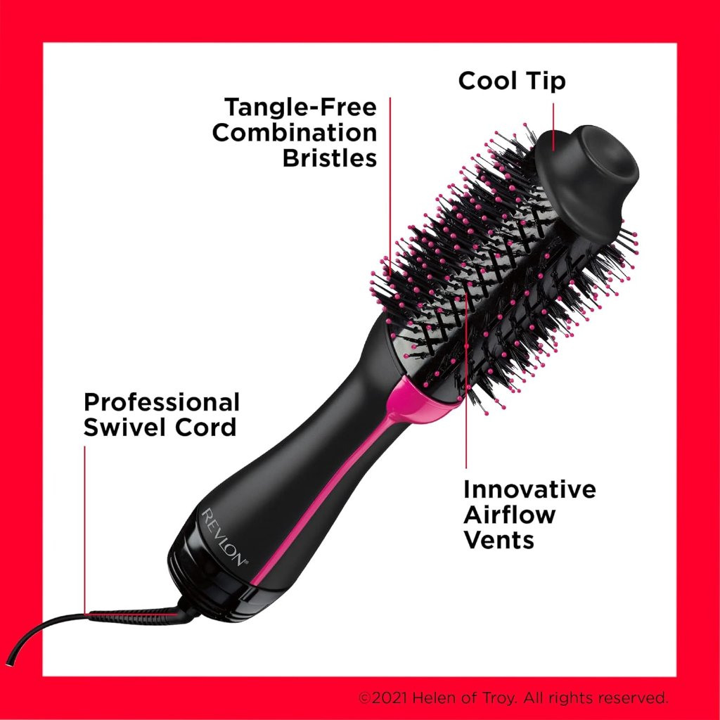 Revlon One-Step Hair Dryer and volumiser for mid to Long Hair (One-Step, 2-in-1 Styling Tool, Ionic and Ceramic Technology, Unique Oval Design) RVDR5222