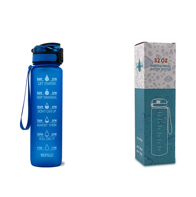 Motivational 1L Tritan Water Bottle Blue with box 1L