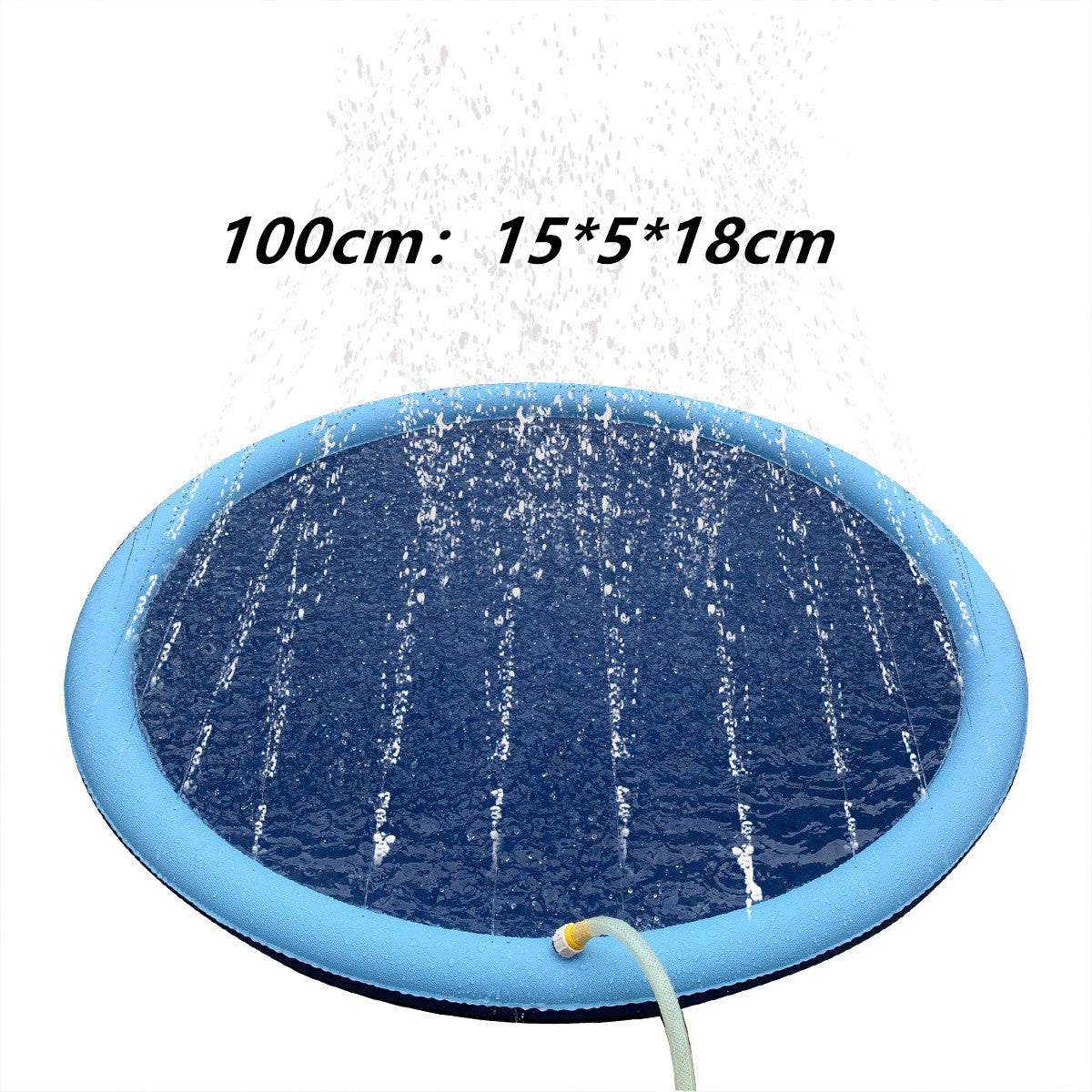 Non-Slip Splash Pad For Kids And Pet Dog Pool Summer Outdoor Water Toys Fun Backyard Fountain Play Mat Blue100cm