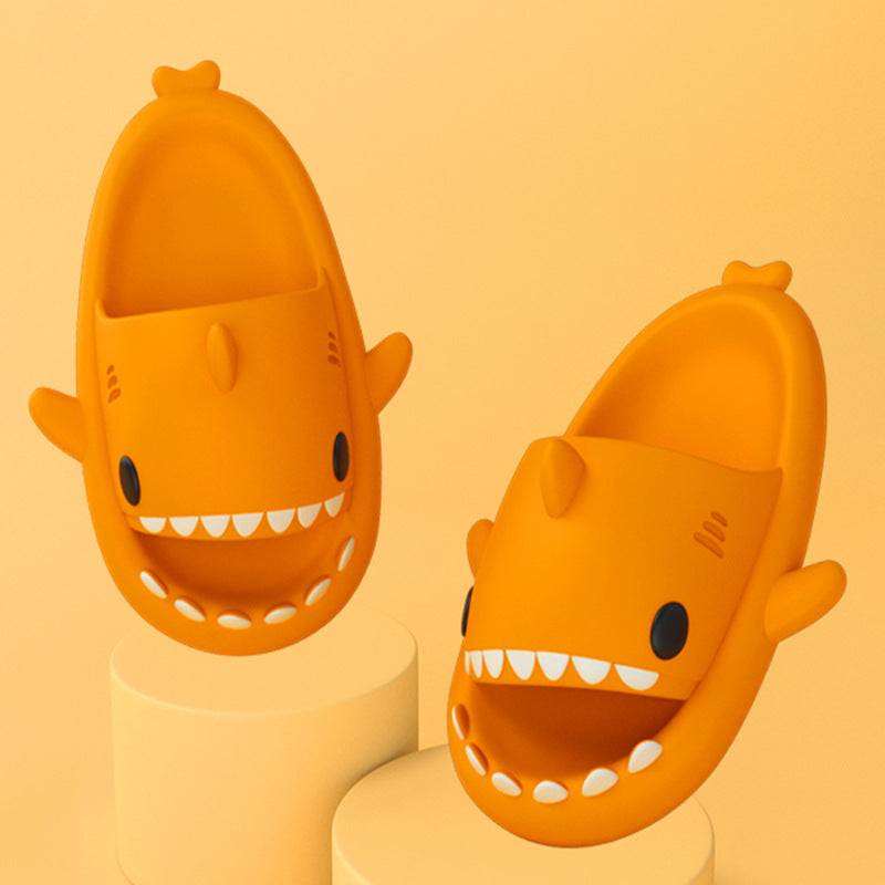 Adult's Shark Cartoon Slippers Orange