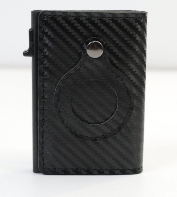 Secure Your Essentials with AirTag Wallet: RFID Card Holder & Anti-Theft Solution PU carbon fiber black