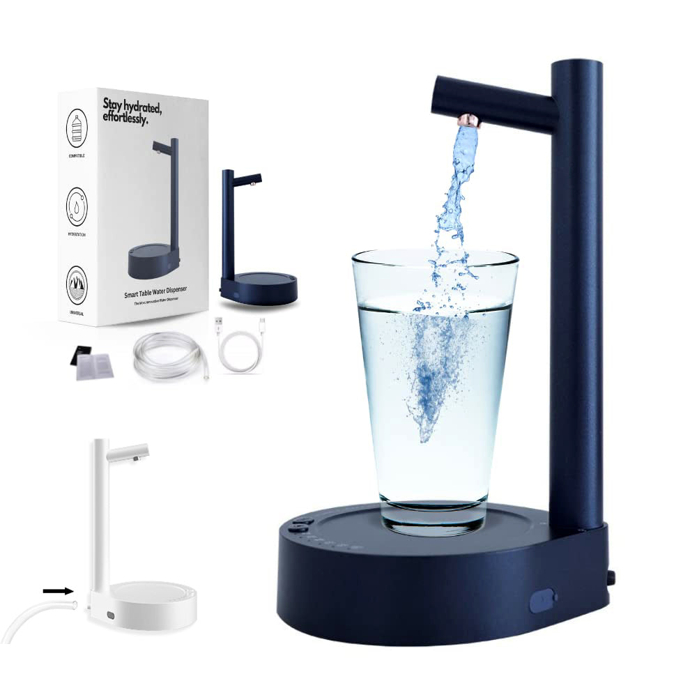 Convenient Desk Electric Water Dispenser: Rechargeable and Automatic Blue with gravity USB