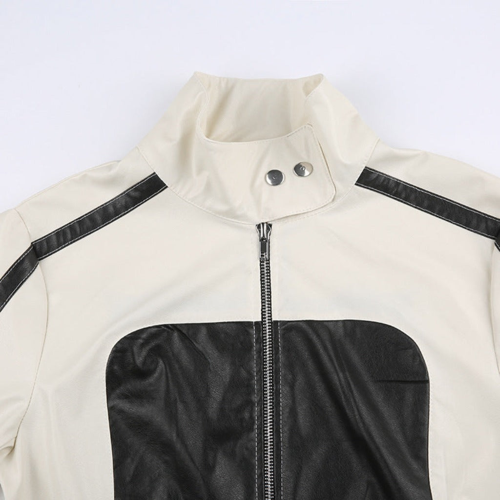 Women's leather jacket
Patchwork leather jacket
Slim collared jackets
Casual elegance outerwear
Stylish women's jackets
Trendy leather fashion
London outerwear
Manchester women's fashion
Birmingham leather styles
Quality leather jackets
Unique design jackets
Versatile leather jackets
Fashionable casual wear
Women's chic jackets
Best leather jackets UK