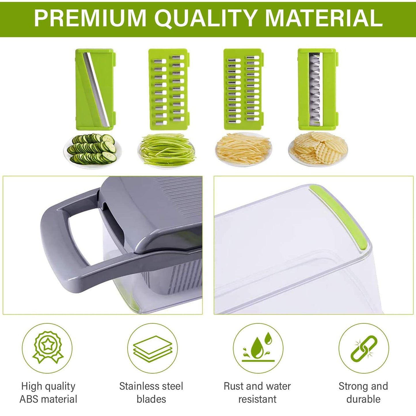 Streamline Your Kitchen Tasks with our 12-in-1 Manual Vegetable Chopper