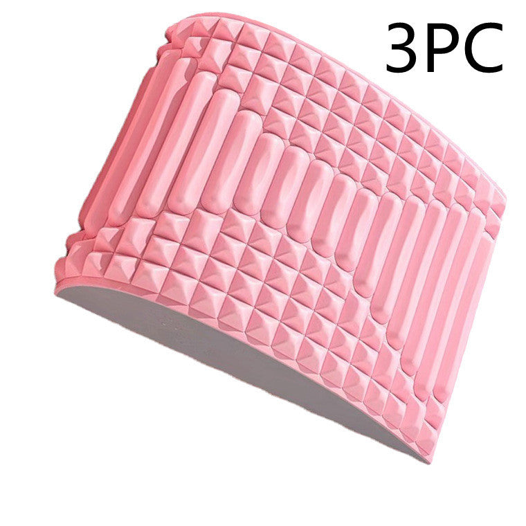 Back Stretcher Pillow Neck Lumbar Support Massager For Neck Waist Back Sciatica Herniated Disc Pain Relief Massage Relaxation Pink 3PC