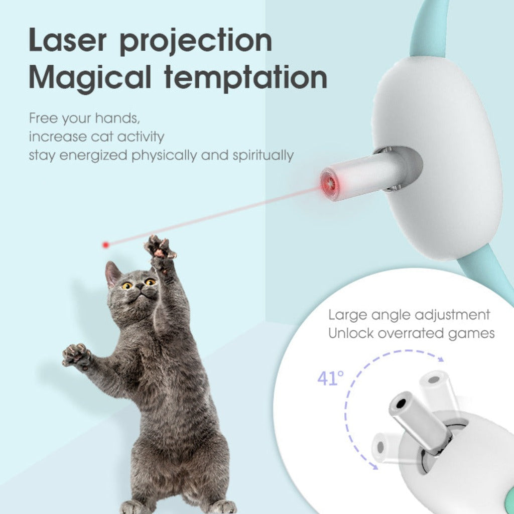 Interactive USB Rechargeable Laser Teasing Collar for Cats