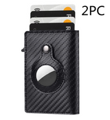 Secure Your Essentials with AirTag Wallet: RFID Card Holder & Anti-Theft Solution Leather carbon black 2PC