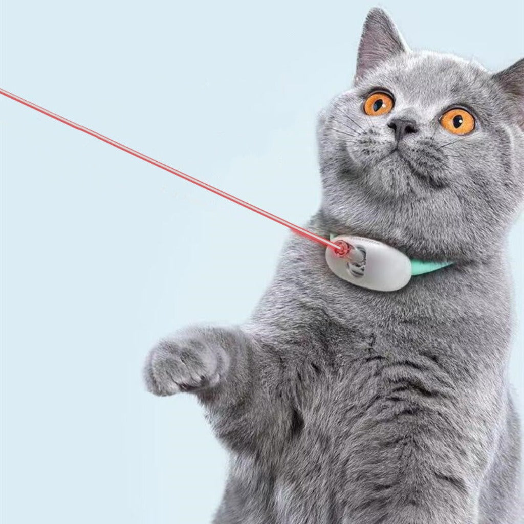 Interactive USB Rechargeable Laser Teasing Collar for Cats