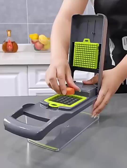 Streamline Your Kitchen Tasks with our 12-in-1 Manual Vegetable Chopper