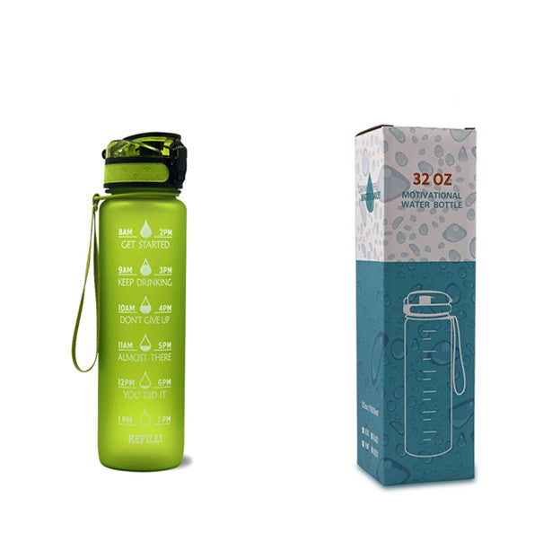 Motivational 1L Tritan Water Bottle Green with box 1L