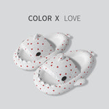 Lovers' Heart Print Shark Slippers for Women and Men