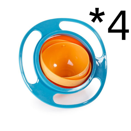 360 Rotate Universal Spill-proof Bowl Dishes Blue 4pc