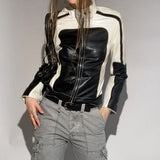 Women's leather jacket
Patchwork leather jacket
Slim collared jackets
Casual elegance outerwear
Stylish women's jackets
Trendy leather fashion
London outerwear
Manchester women's fashion
Birmingham leather styles
Quality leather jackets
Unique design jackets
Versatile leather jackets
Fashionable casual wear
Women's chic jackets
Best leather jackets UK